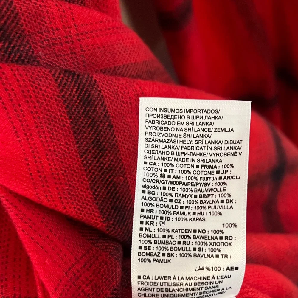 Banana Republic Red Plaid Puff Sleeve Blouse Women’s Size XS